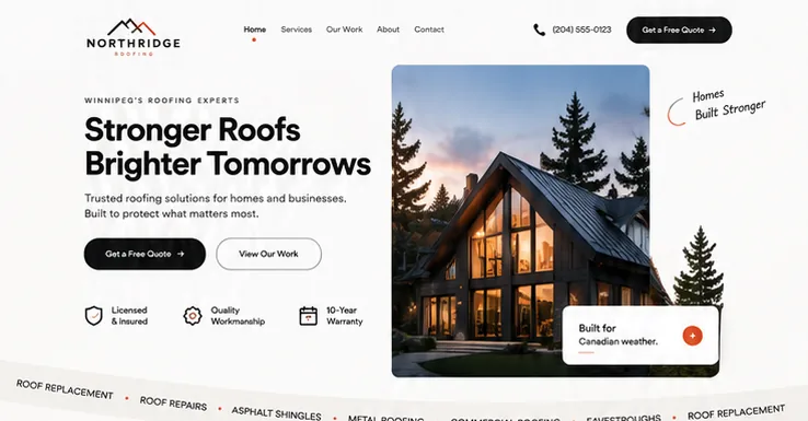 Roofing website design